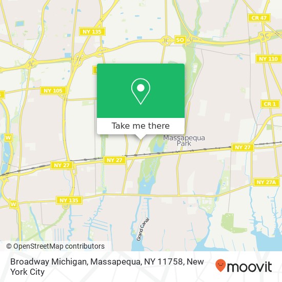 Mapa de Broadway Michigan, Massapequa, NY 11758