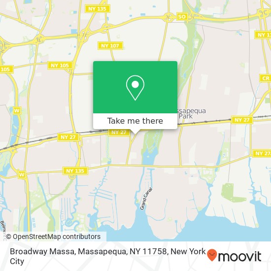 Mapa de Broadway Massa, Massapequa, NY 11758