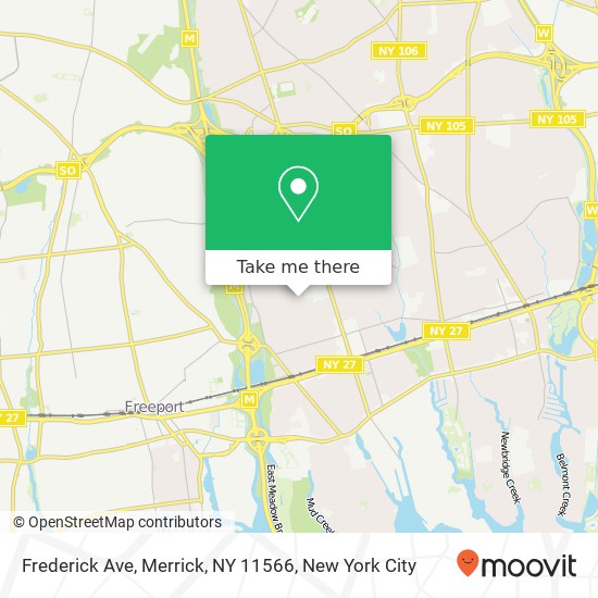 Mapa de Frederick Ave, Merrick, NY 11566