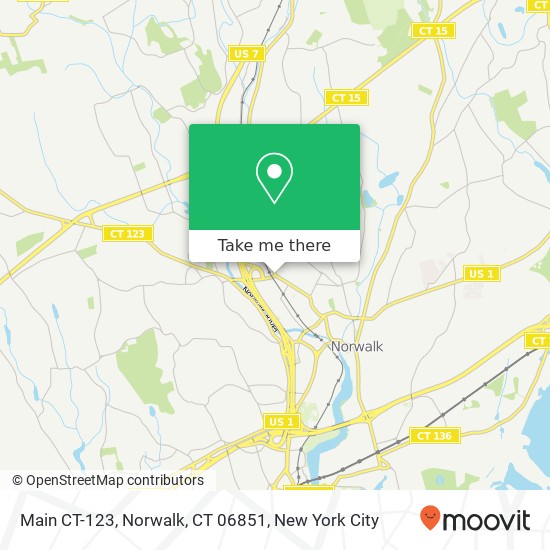 Mapa de Main CT-123, Norwalk, CT 06851