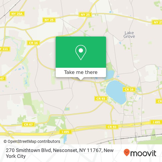 Mapa de 270 Smithtown Blvd, Nesconset, NY 11767