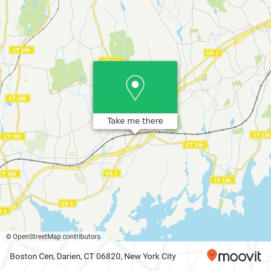 Mapa de Boston Cen, Darien, CT 06820