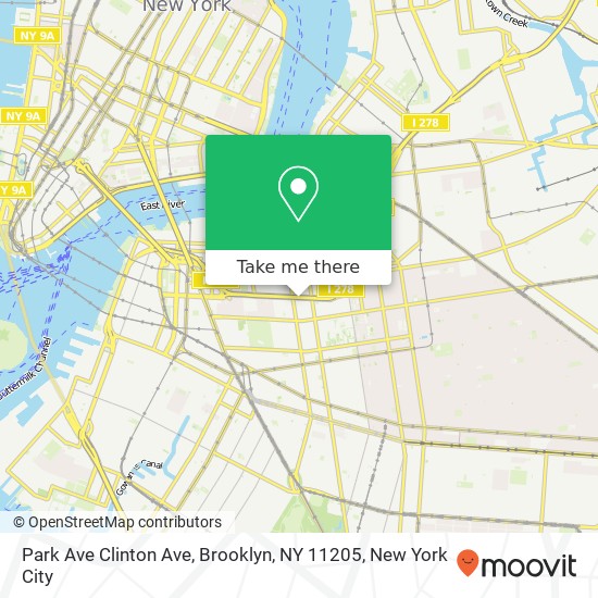 Mapa de Park Ave Clinton Ave, Brooklyn, NY 11205