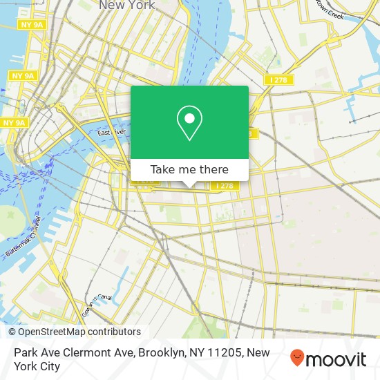 Mapa de Park Ave Clermont Ave, Brooklyn, NY 11205