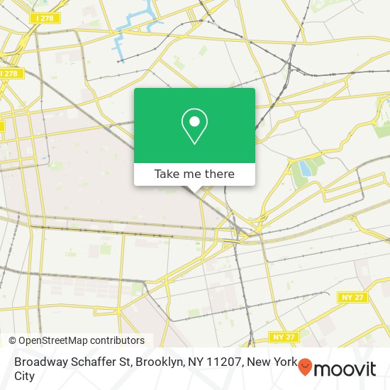 Mapa de Broadway Schaffer St, Brooklyn, NY 11207