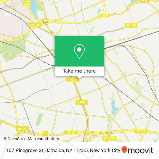 Mapa de 107 Pinegrove St, Jamaica, NY 11435