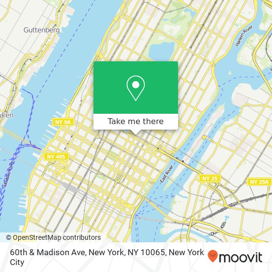 60th & Madison Ave, New York, NY 10065 map