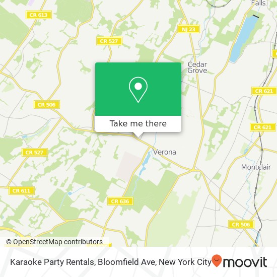 Karaoke Party Rentals, Bloomfield Ave map