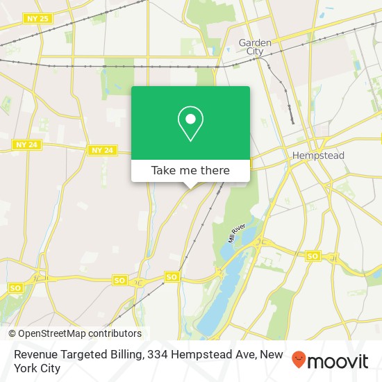 Mapa de Revenue Targeted Billing, 334 Hempstead Ave