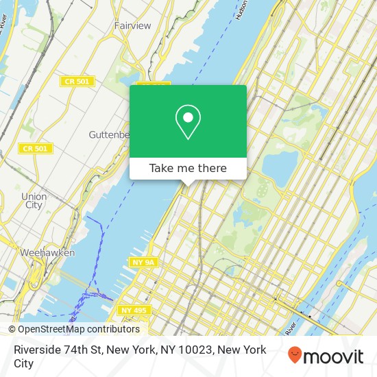 Mapa de Riverside 74th St, New York, NY 10023