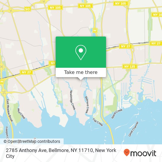 Mapa de 2785 Anthony Ave, Bellmore, NY 11710