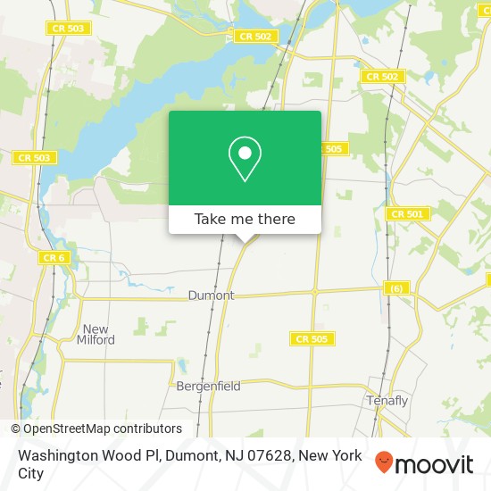 Mapa de Washington Wood Pl, Dumont, NJ 07628