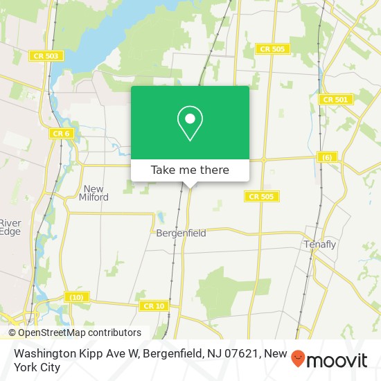 Mapa de Washington Kipp Ave W, Bergenfield, NJ 07621