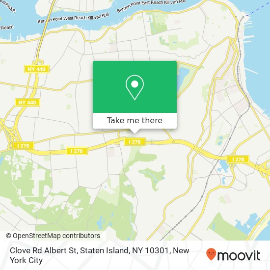 Mapa de Clove Rd Albert St, Staten Island, NY 10301