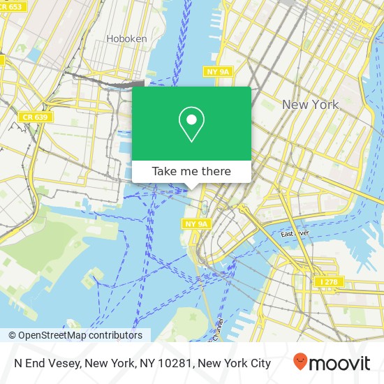 Mapa de N End Vesey, New York, NY 10281