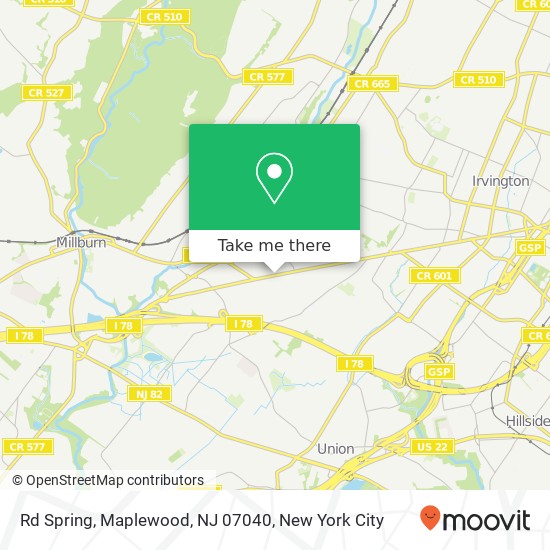 Mapa de Rd Spring, Maplewood, NJ 07040