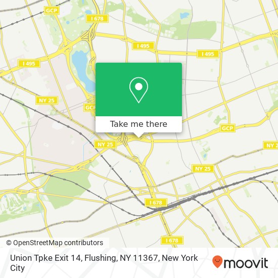 Mapa de Union Tpke Exit 14, Flushing, NY 11367