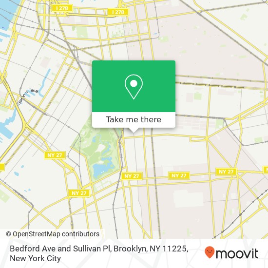 Bedford Ave and Sullivan Pl, Brooklyn, NY 11225 map