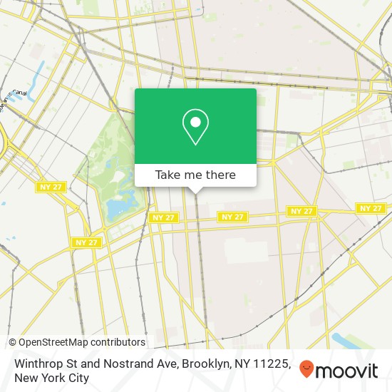 Mapa de Winthrop St and Nostrand Ave, Brooklyn, NY 11225