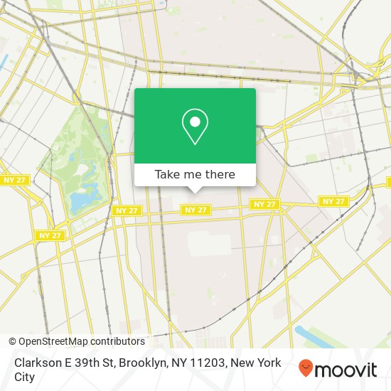 Clarkson E 39th St, Brooklyn, NY 11203 map