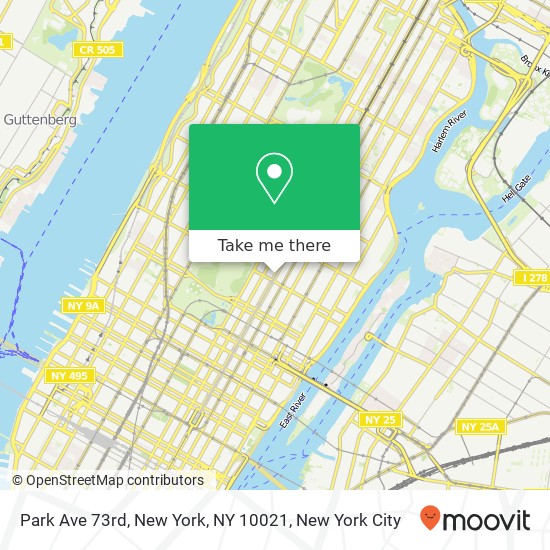 Park Ave 73rd, New York, NY 10021 map