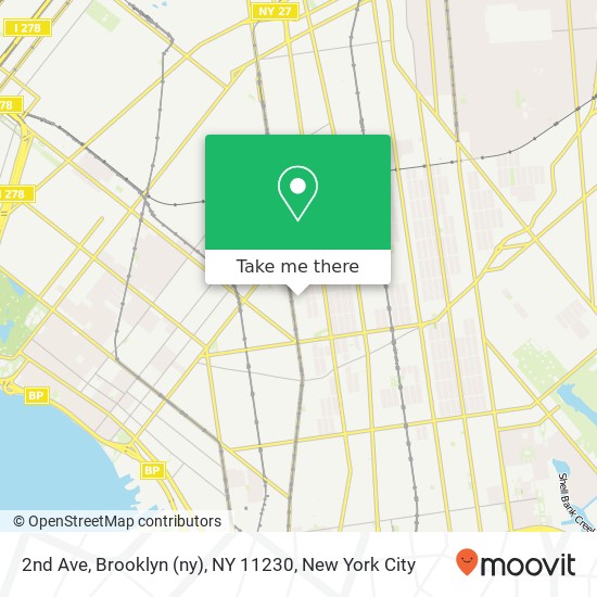 Mapa de 2nd Ave, Brooklyn (ny), NY 11230