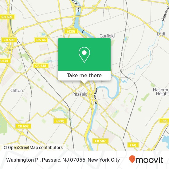 Washington Pl, Passaic, NJ 07055 map