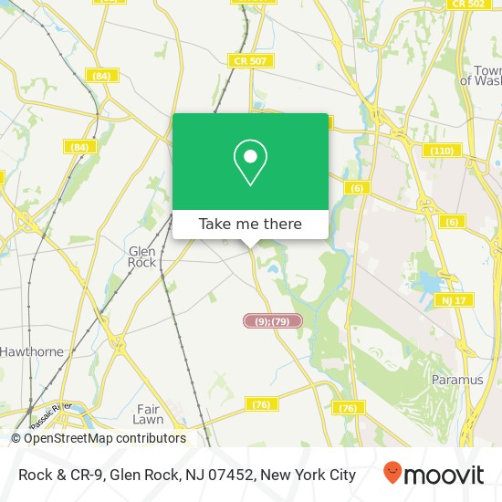 Mapa de Rock & CR-9, Glen Rock, NJ 07452