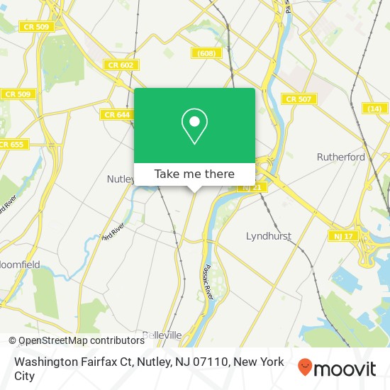 Mapa de Washington Fairfax Ct, Nutley, NJ 07110