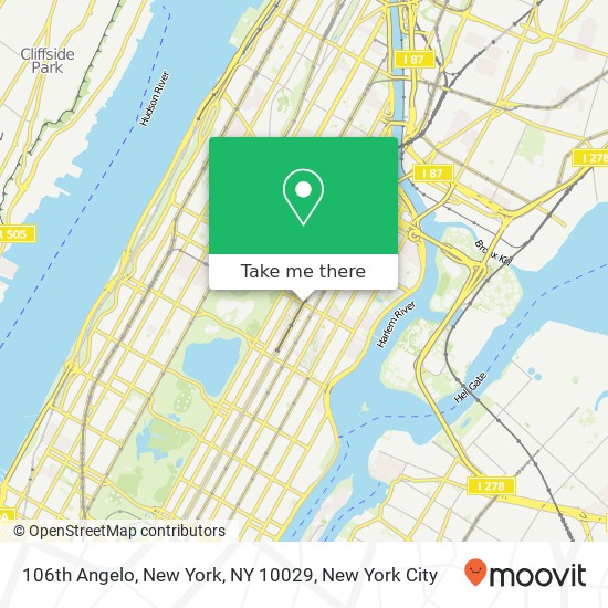 106th Angelo, New York, NY 10029 map