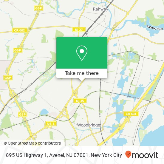 Mapa de 895 US Highway 1, Avenel, NJ 07001