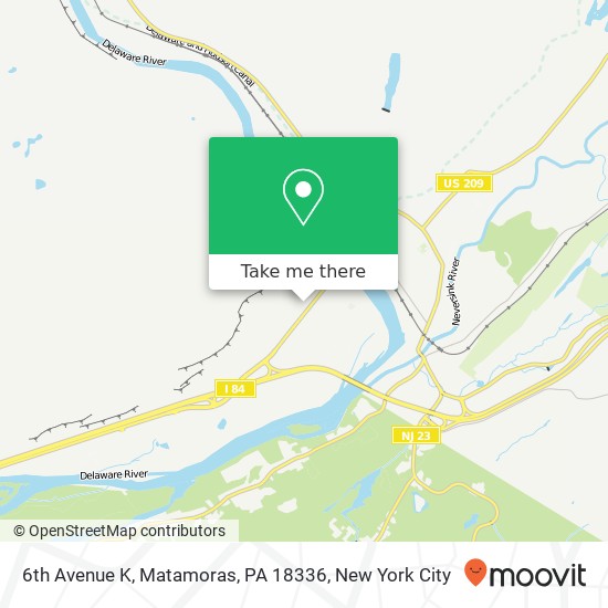 Mapa de 6th Avenue K, Matamoras, PA 18336