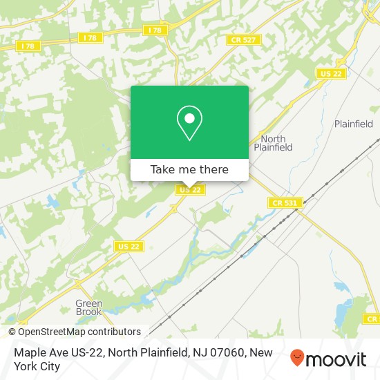 Mapa de Maple Ave US-22, North Plainfield, NJ 07060