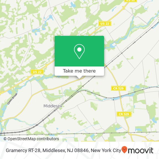 Mapa de Gramercy RT-28, Middlesex, NJ 08846