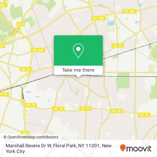 Mapa de Marshall Revere Dr W, Floral Park, NY 11001
