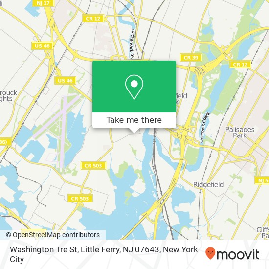 Mapa de Washington Tre St, Little Ferry, NJ 07643