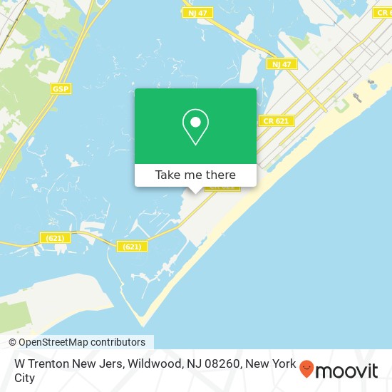 Mapa de W Trenton New Jers, Wildwood, NJ 08260