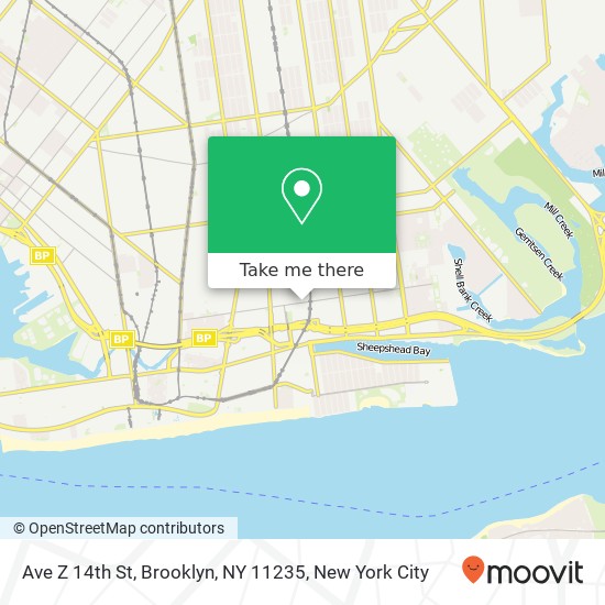 Mapa de Ave Z 14th St, Brooklyn, NY 11235