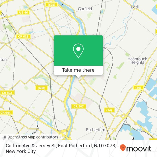 Carlton Ave & Jersey St, East Rutherford, NJ 07073 map