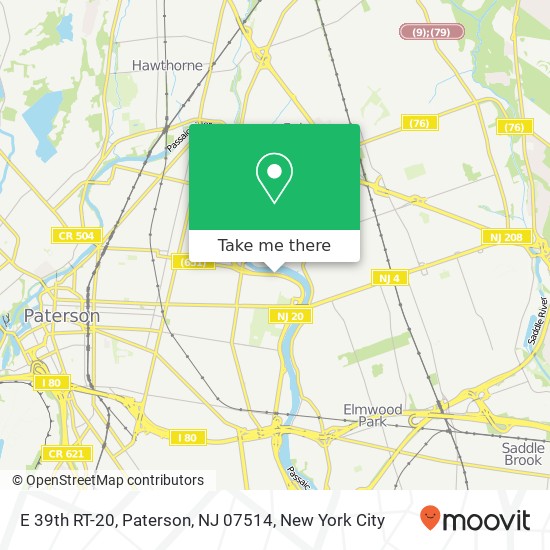 Mapa de E 39th RT-20, Paterson, NJ 07514