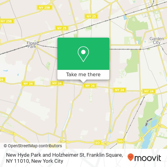 Mapa de New Hyde Park and Holzheimer St, Franklin Square, NY 11010