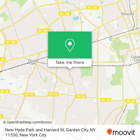 New Hyde Park and Harvard St, Garden City, NY 11530 map