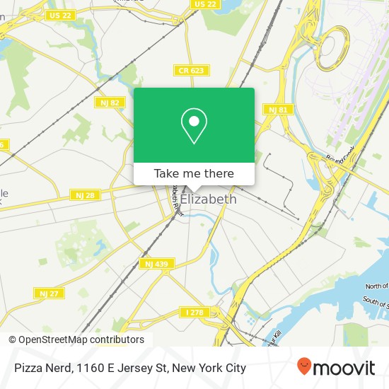 Mapa de Pizza Nerd, 1160 E Jersey St