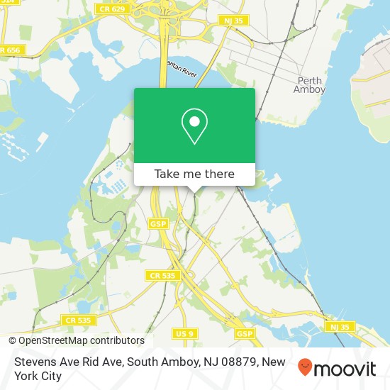 Mapa de Stevens Ave Rid Ave, South Amboy, NJ 08879