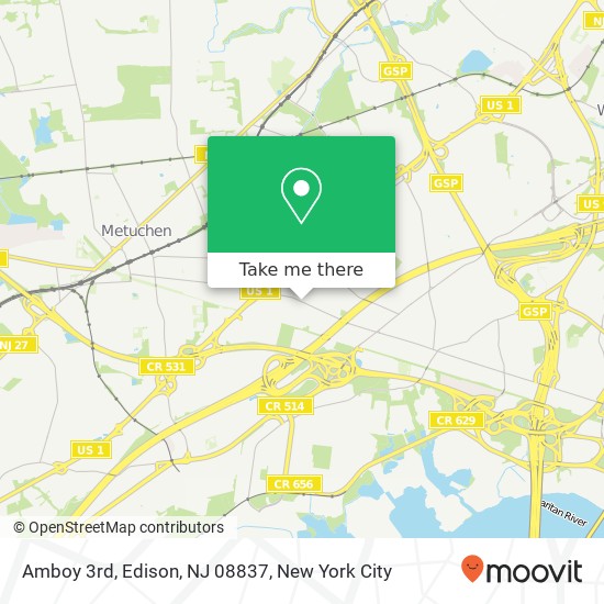 Amboy 3rd, Edison, NJ 08837 map