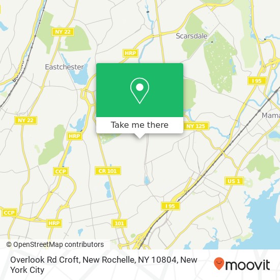 Mapa de Overlook Rd Croft, New Rochelle, NY 10804