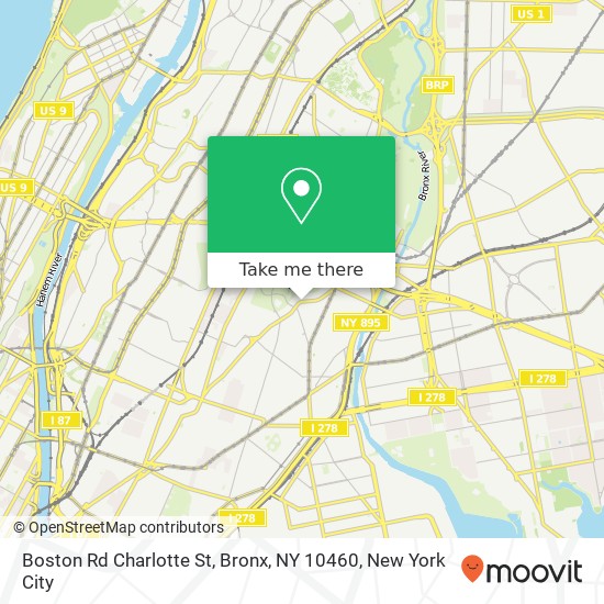Mapa de Boston Rd Charlotte St, Bronx, NY 10460
