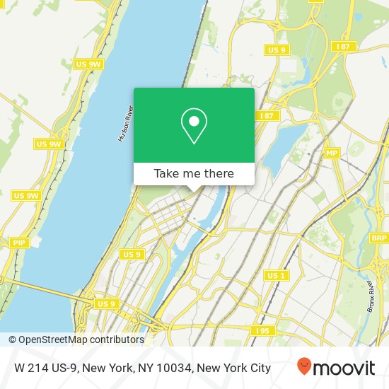 Mapa de W 214 US-9, New York, NY 10034