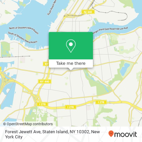 Mapa de Forest Jewett Ave, Staten Island, NY 10302