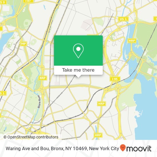 Waring Ave and Bou, Bronx, NY 10469 map